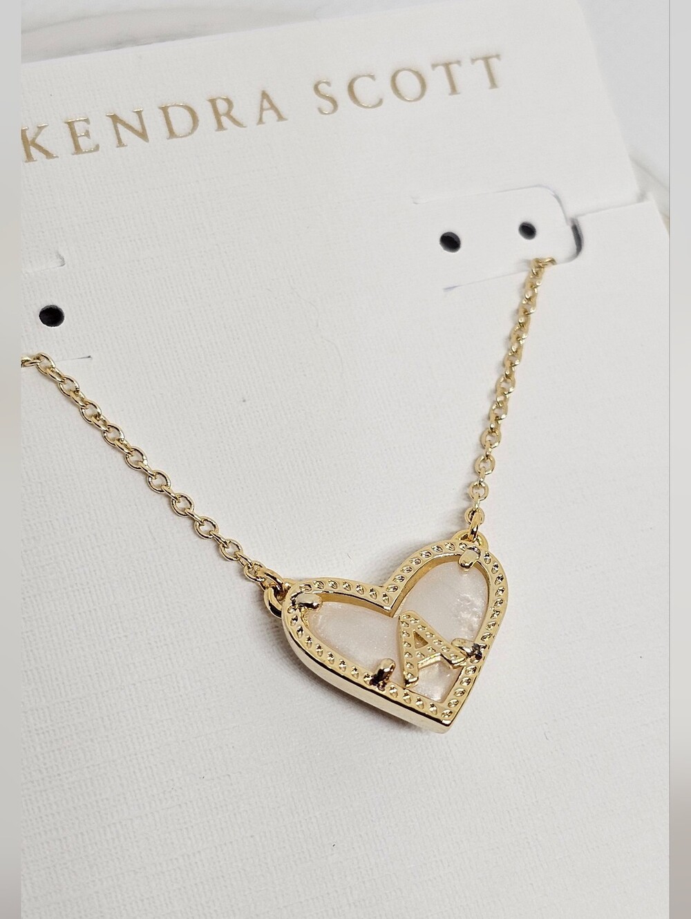 Kendra Scott Ari Heart Letter A Necklace